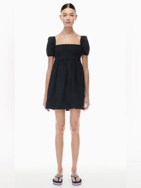 Sunday Best Black Puff-Sleeve Mini Dress